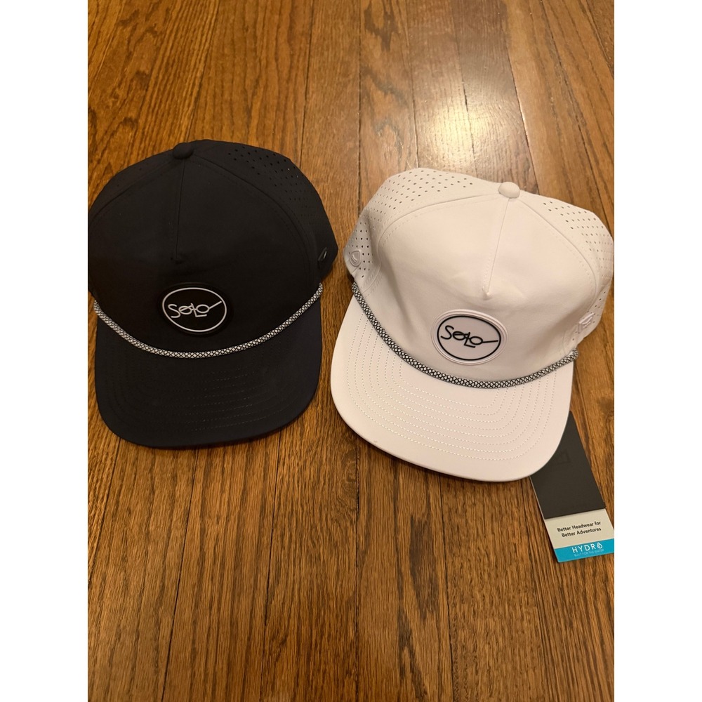 Melin Hydro Coronado Solo Golf Snapback Hat 2 Pack Black White NWT NWOT